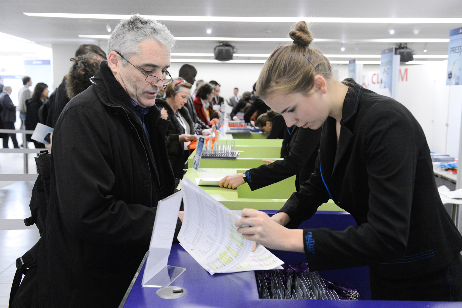 Photo de l'enregistrement de chacun des participants à l'événement